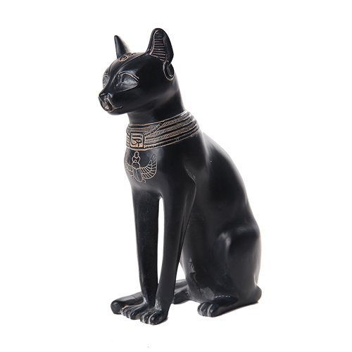 Pacific Giftware Antike, ägyptische kleine Bastet-Göttin, Schreibtisch-Statue, schwarz und goldfarben von Pacific Giftware