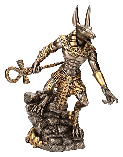 Pacific Giftware Anubis Figur auf Felsen als Krieger bronziert von Pacific Giftware