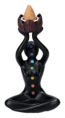 Chakra Figur Rückfluss Räuchergefäß | Backflow Wasserfall Räucherhalter Statue von Pacific Giftware