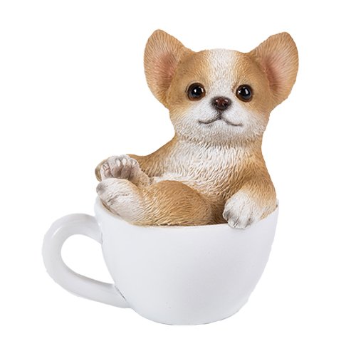 Pacific Giftware Chihuahua Figur in Tasse Mini 8 cm - Hunde Welpe Baby Dekofigur Geschenk für Hundeliebhaber von Pacific Giftware