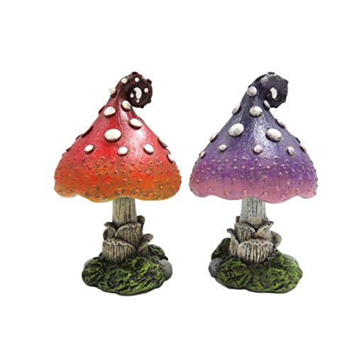 Enchanted Garten Deko-Pilzen Set von 2 mini Fairy Garden Deko-Zubehör 12,1 cm hoch von Pacific Giftware