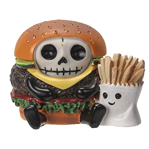 Pacific Giftware Furrybones Figur Burger | Hamburger Pommes lustiges Skelett Sammelfigur von Pacific Giftware