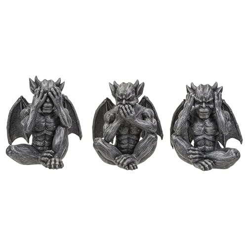 Pacific Giftware Gargoyle Figuren Set Nichts Böses sehen hören Sagen | Lustige Fantasy Deko von Pacific Giftware