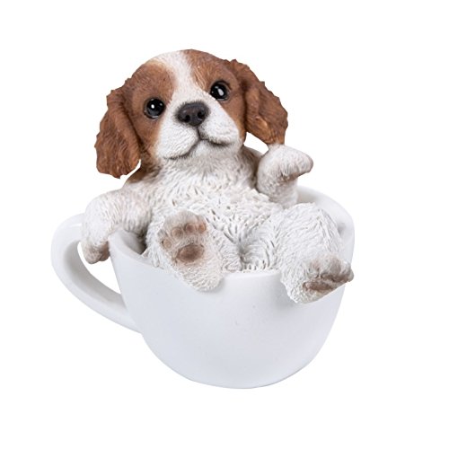 Pacific Giftware King Charles Spaniel Figur in Tasse Mini 7 cm - Hunde Welpe Baby Dekofigur Geschenk für Hundeliebhaber von Pacific Giftware