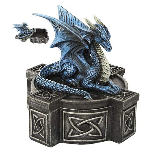 Pacific Giftware Anne Stokes Altar Drake Frost Blue Mystic Dragon Statue Celtic Cross Lidded Box von Pacific Giftware