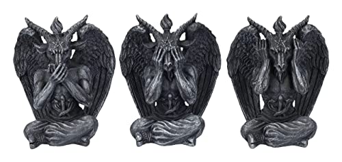 Pacific Giftware Baphomet Figuren Set - Nichts Böses sehen hören Sagen - Gothic Statue Deko Teufel von Pacific Giftware