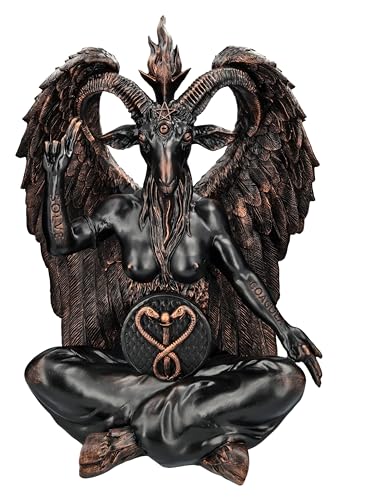 Pacific Giftware Baphomet Statue 62 cm XXL Figur in Kupferfarben - Ziegenkopf mit Pentagramm, Solve Coagula Skulptur von Pacific Giftware
