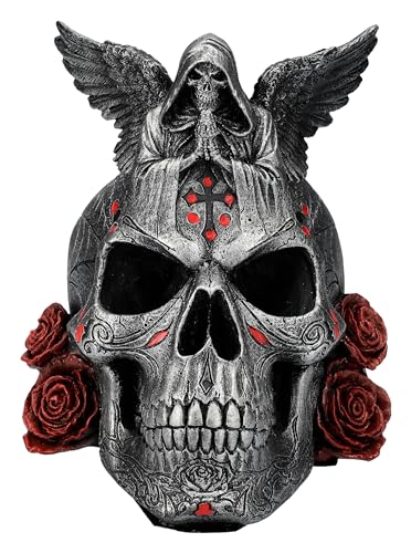 Pacific Giftware Deko Totenkopf The Dead Skull by Spiral - mit geflügeltem Sensenmann, 17cm, Schädel Figur Gothic Reaper Pacific Giftware Deko Totenkopf The Dead Skull by Spiral - mit geflügeltem Sensenmann, 17cm, Schädel Figur Gothic Reaper von Pacific Giftware