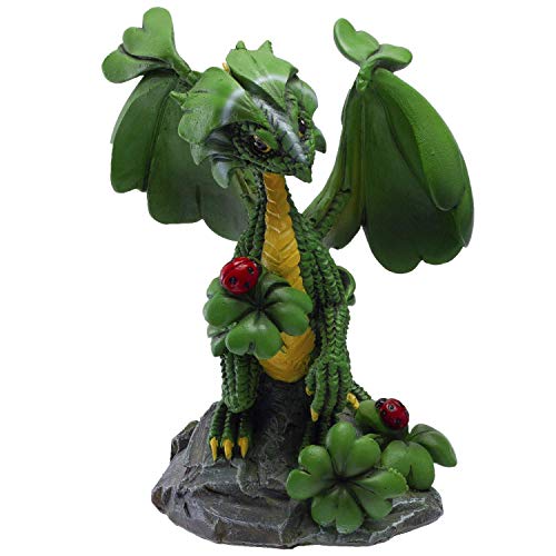 Pacific Giftware Drachen Figur Glücksklee by Stanley Morrison - Glücksbringer Klee Deko Statue Fantasy von Pacific Giftware