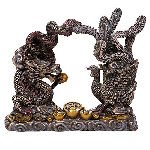 Pacific Giftware Feng Shui Figur - Drache mit Phönix - Himmlischer Glücksbringer bronziert Pacific Giftware Feng Shui Figur - Drache mit Phönix - Himmlischer Glücksbringer bronziert von Pacific Giftware