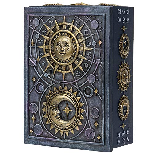 Pacific Giftware Fortune Telling Astrology Sun and Moon Design Sculptural Tarot Box Jewelry Trinket Keepsake Fengshui Lucky Talisman Home Accent Decor 5.25"L von Pacific Giftware