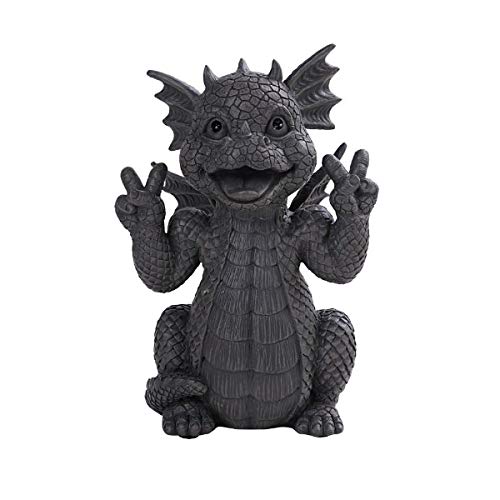 Pacific Giftware Gartenfigur Drache Double Peace 27 cm - Gartendrache Fantasy Deko Statue von Pacific Giftware