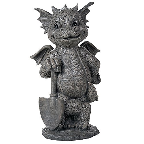 Pacific Giftware Gartenfigur Drache als Gärtner 29,5 cm - Gartendrache Fantasy Deko Statue Garten Figur von Pacific Giftware