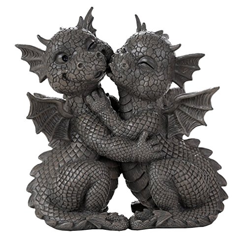 Pacific Giftware Gartenfigur Süßes Drachen Paar küsst Sich 25 cm - Gartendrache Fantasy Deko Statue von Pacific Giftware