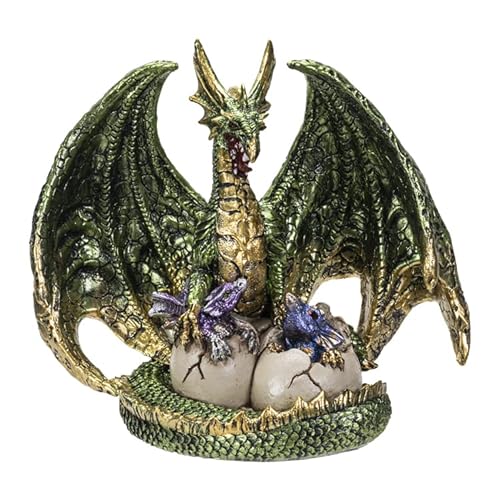 Pacific Giftware Grüner Drachen mit schlüpfenden Jungen | Figur Deko Statue von Pacific Giftware