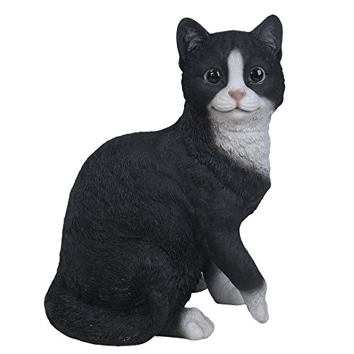Pacific Giftware Katzen Figur - Sitzend schwarz-weiß - Dekofigur realistisch Geschenk für für Katzenliebhaber von Pacific Giftware