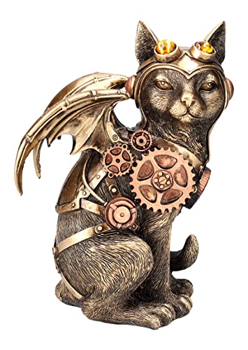 Pacific Giftware Katzen Figur Steampunk Kitty | Statue Flieger Outfit mit Flügeln von Pacific Giftware