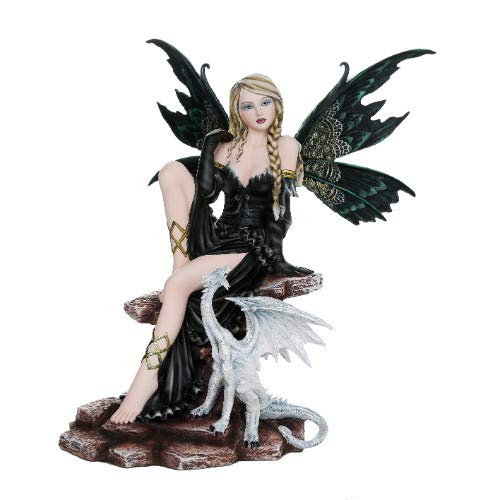 Pacific Giftware Large Fantasy Fairy with Black Dragon Figurine Fairyland Legends Decorative Statue 17.5 Inch H von Pacific Giftware