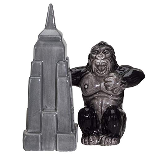 Pacific Giftware Salz- und Pfefferstreuer NY Empire State Building mit riesigem King Kong Monster aus Keramik von Pacific Giftware