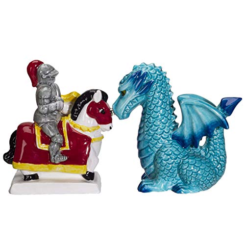 Pacific Giftware Salz- und Pfefferstreuer-Set, Motiv: Ritter auf Pferd und Drache von Pacific Giftware