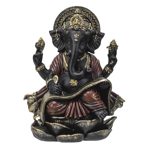 Pacific Giftware Schwarze Ganesha Figur schreibt auf heilige Schriftrolle | Deko Statue von Pacific Giftware