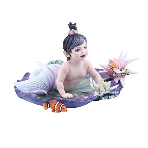 Pacific Giftware Sheila Wolk Mermaid Collection Land of Mer Baby Mermaid On Lily Pad Figurine Collectible 5 Inch von Pacific Giftware
