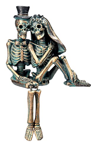 Pacific Giftware Skelett Kantenhocker kuschelnd Love Never Dies - Figur Gothic Statue Fantasy Deko Totenkopf von Pacific Giftware