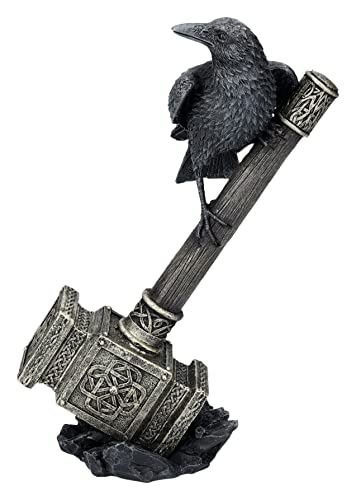 Pacific Giftware Thors Hammer Figur mit Rabe Wikinger Odin Deko von Pacific Giftware