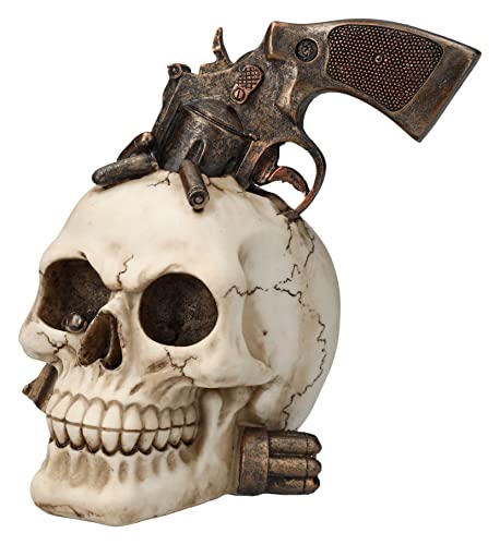 Pacific Giftware Totenkopf Figur mit Revolver | Totenschädel Pistole Cowboy Pacific Giftware Totenkopf Figur mit Revolver | Totenschädel Pistole Cowboy von Pacific Giftware