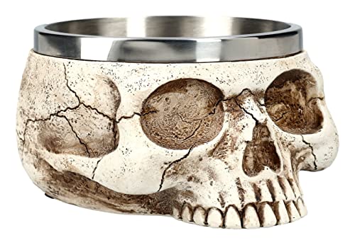 Pacific Giftware Totenkopf Schale mit Edelstahl-Einsatz 350 ml | Räucherschale Futternapf Pacific Giftware Totenkopf Schale mit Edelstahl-Einsatz 350 ml | Räucherschale Futternapf von Pacific Giftware