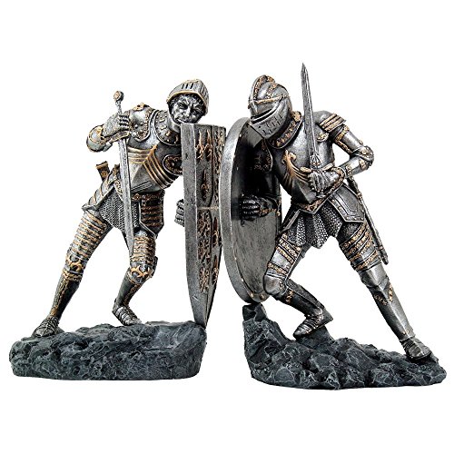 Ritter Buchstützen Set - Figuren Rüstung Schreibtisch Mittelalterliche Deko Ritterrüstung von Pacific Giftware