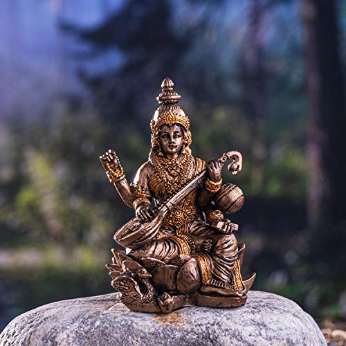 Pacific Giftware Saraswati Figur klein - Hindu Gott Göttin Miniatur Deko Statue von Pacific Giftware