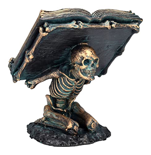 Pacific Giftware Skelettfigur hält Zauberbuch - Gothic Statue Fantasy Deko Totenkopf von Pacific Giftware