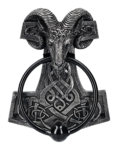 Pacific Giftware Türklopfer Wikinger Thors Hammer mit Widderschädel von Pacific Giftware