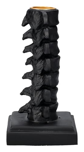 Wirbelsäulen Kerzenhalter 'Vertebrae' schwarz - 13,5 cm hoch, Gothic Kerzenständer, Knochen von Pacific Giftware
