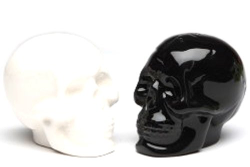 Black & White Skull Salt & Pepper Shakers, 6.4cm H von Pacific Giftware