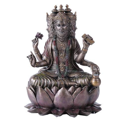 Pacific Trading Hindu-Brahma God Four Faced Vedas Statue von Pacific Giftware