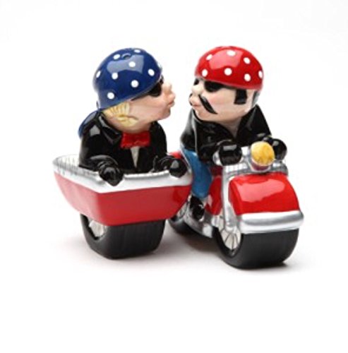 Husband and Wife Biker Motorcycle and Sidecar Salt and Pepper Shakers Set by Pacific Giftware von Pacific Giftware