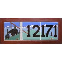 Adresse Keramik Fliese Handbemalt Usa Bär Und Kuben Original Kunst von PacificBlueTile
