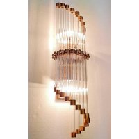 Antike Vintage Art Deco Wolkenkratzer Kupfer & Glas Rod Licht Wandleuchte Lampe Antike Vintage Art Deco Wolkenkratzer Kupfer & Glas Rod Licht Wandleuchte Lampe von PacificHub