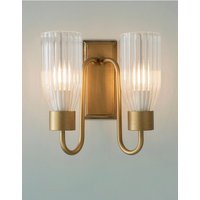 Antikes Vintage Art Deco Messing & Glas Twin Wandlampe Scone Lampe Antikes Vintage Art Deco Messing & Glas Twin Wandlampe Scone Lampe von PacificHub