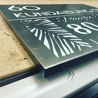 Briefkasten - Corten | Verrostet Stahl Led Leuchtet Haus Geschäftsschild/Plakette von PacificLaserArts