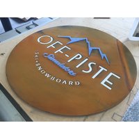 Corten | Verrostet Stahl Led Custom Made - Beleuchtetes Haus, Business-Zeichen/Plaque von PacificLaserArts