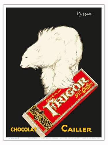 Frigor Chocolate (Chocolat) – F.L. Cailler Swiss Chocolate Brand – Vintage-Werbeposter von Leonetto Cappiello c.1929 – Meister-Kunstdruck 22,9 x 30,5 cm von Pacifica Island Art