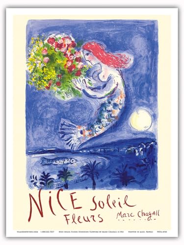 Pacifica Island Art Die Bucht der Engel - Vintage Retro Welt Reise Plakat Poster von Marc Chagall c.1961 - Kunstdruck - 23cm x 31cm von Pacifica Island Art