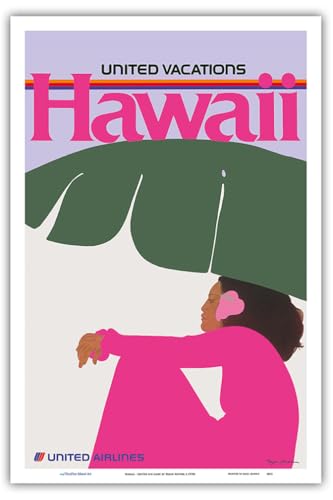 Pacifica Island Art Poster, Motiv: Hawaii United Air Lines, Vintage-Reisemotiv von Pegge Hopper c.1970er Jahre 12 x 18 in Mehrfarbig von Pacifica Island Art