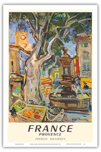 Pacifica Island Art Provence, Frankreich - Französisch Staatsbahnen - Markt in Aix-en-Provence - Vintage Retro Welt Reise Plakat Poster von André Planson c.1957 - Kunstdruck - 31cm x 46cm von Pacifica Island Art