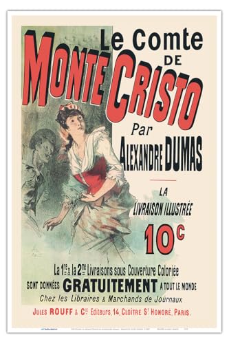 The Count of Monte Cristo by Alexandre Dumas – Paris, Frankreich – Vintage französische Werbeplakat von Jules Chéret c.1885 – Meister-Kunstdruck, 30,5 x 45,7 cm von Pacifica Island Art