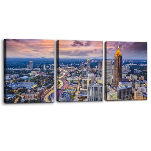 Pacimo Leinwandbild mit Stadtbild, für Heimdekoration, modernes Kunstwerk, 76,2 x 40,6 x 3 Paneele, 3 Stück Pacimo Leinwandbild mit Stadtbild, für Heimdekoration, modernes Kunstwerk, 76,2 x 40,6 x 3 Paneele, 3 Stück von Pacimo