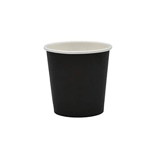 Pack & Cup Bio Einweg Becher Black - Pappbecher für Kalt- und Heißgetränke - umweltfreundlicher Kaffeebecher to go - Eco Trinkbecher - Partybecher - 100ml 50 Stück von Pack & Cup